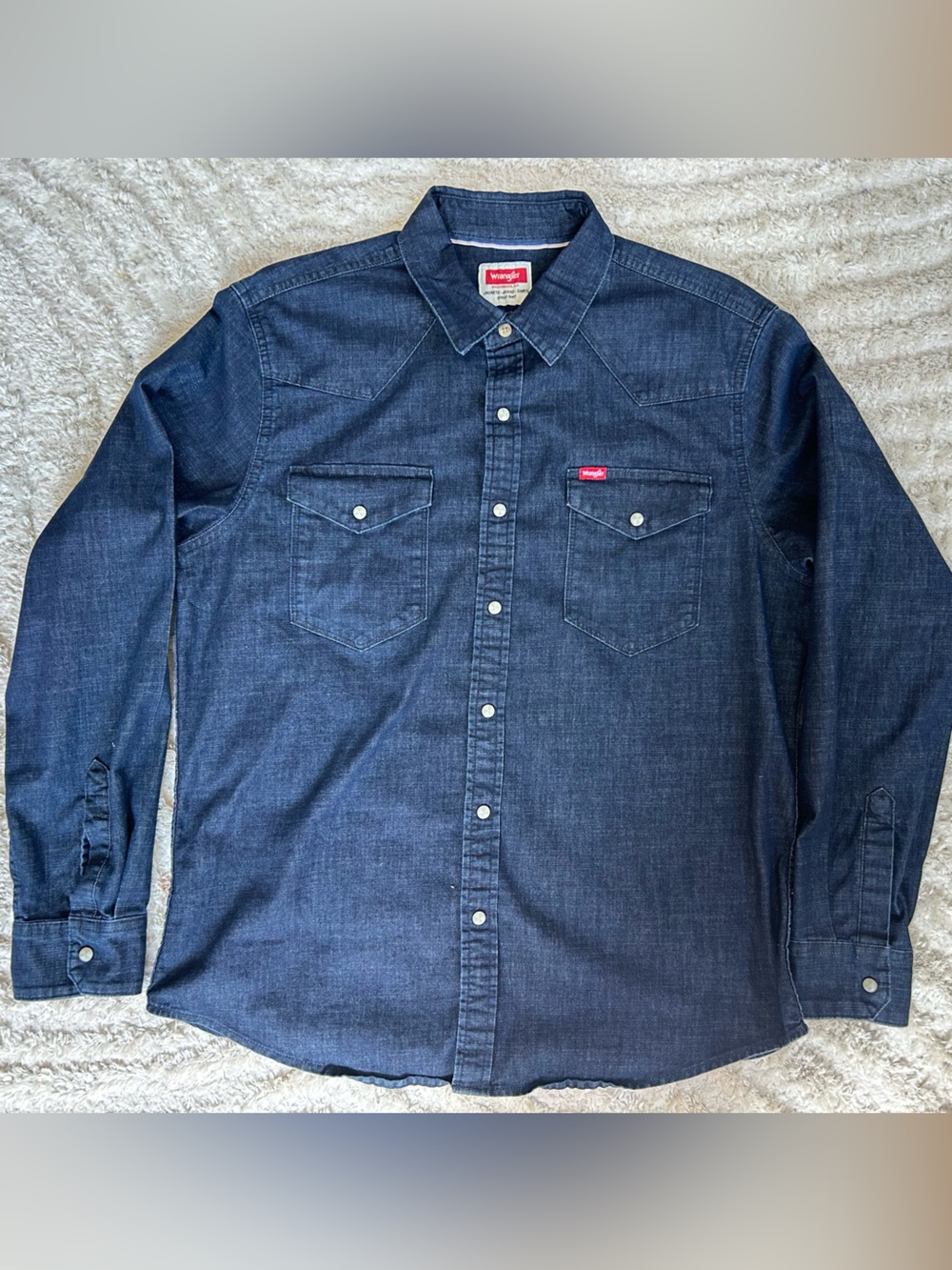 Wrangler Indigo Denim Western Button-Down Shirt